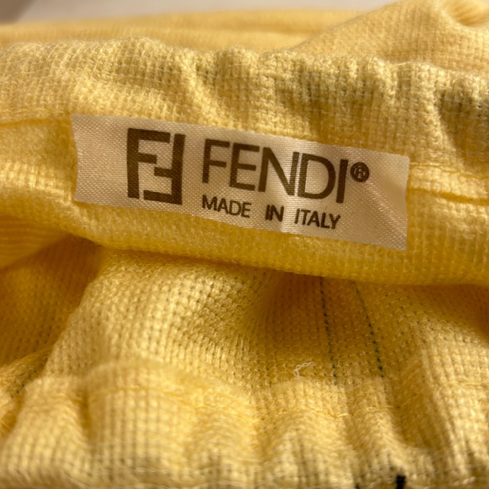 Vintage Fendi Cream Beige Cross Body or Clutch Leather/Fabric Handbag & Dust Bag - Picture 7 of 17